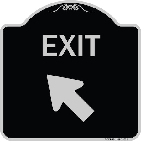 Signmission Exit Exit with Left Arrow Heavy-Gauge Aluminum Architectural Sign, 18" H, 18" L, BS-1818-24032 A-DES-BS-1818-24032